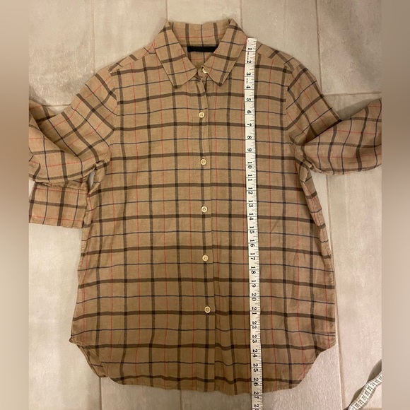 Jenni Kayne Lightweight Flannel Taupe Plaid Size XS - Picture 10 of 10
